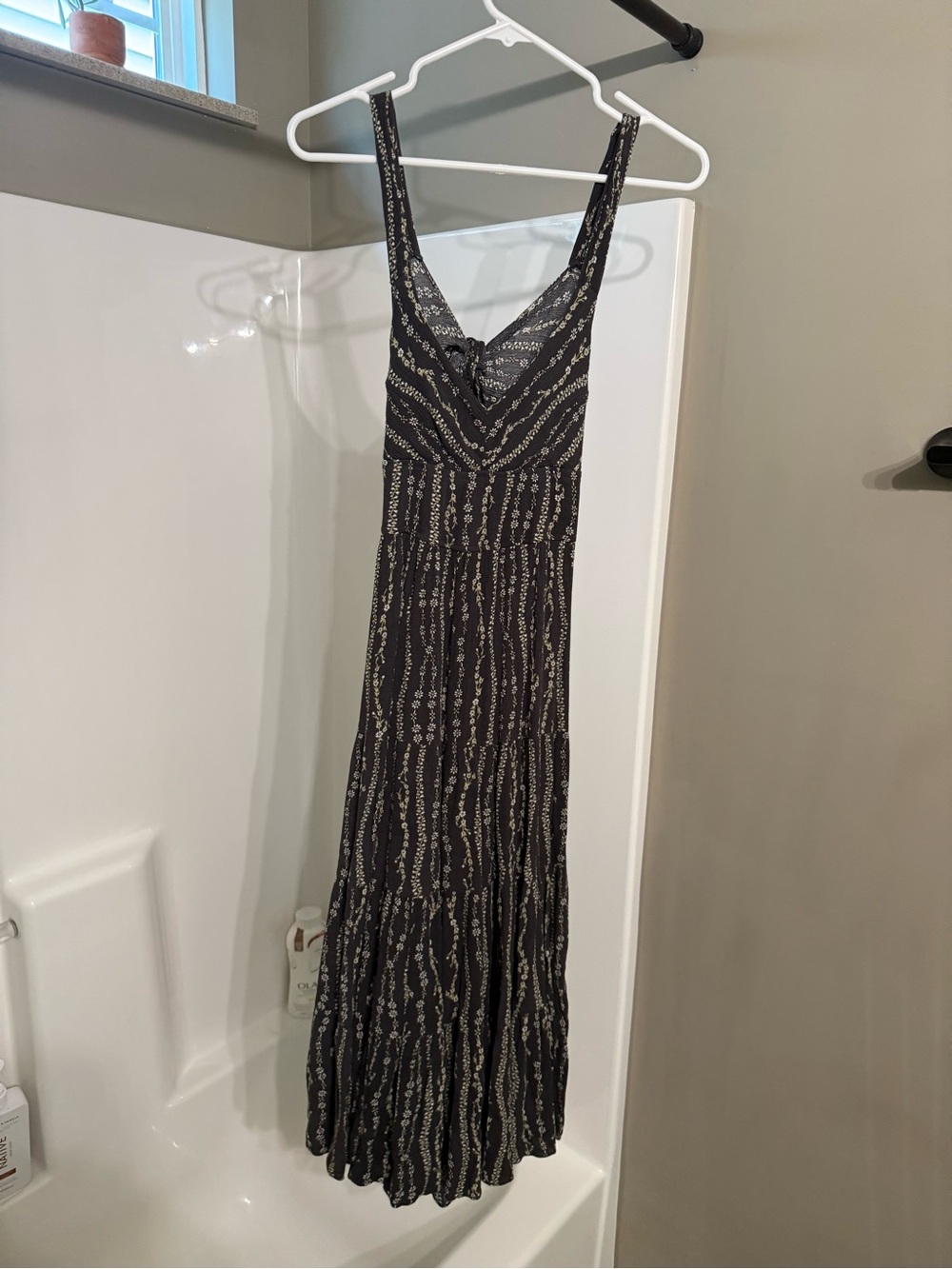 Dress Forum Black Maxi Dress with Cream Pattern